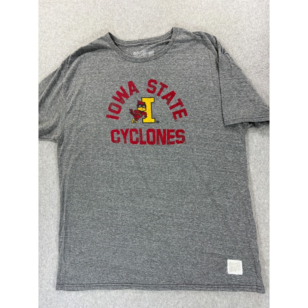 Iowa State Cyclones Retro Short Sleeve Crew Campus Tee Shirt (Men's 2XL) Gray